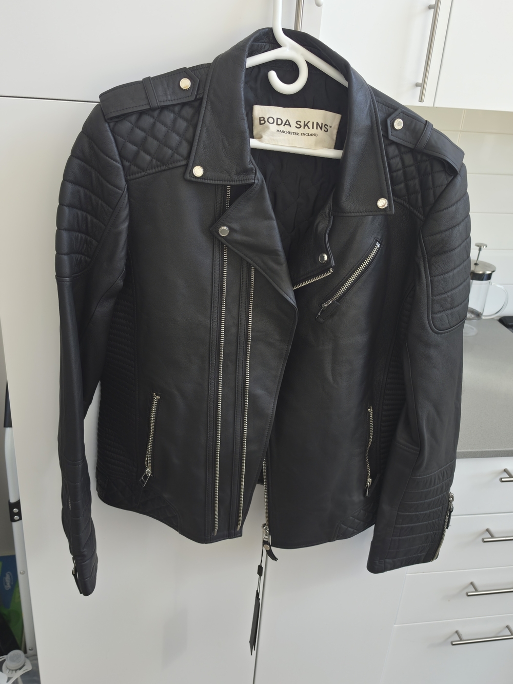 Boda Skins Black Leather Biker Jacket